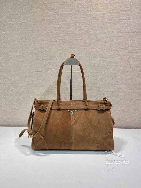 Prada普拉达 1BA433 LusSolf 大号手提斜挎包 绒皮 尺寸