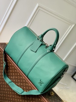 LV M22609 Aerogram 绿本 Keepall Bandoulière 50 牛皮革手袋