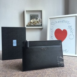 Prada普拉达 2NG005 黑色原单男士包 进口牛皮+羊皮 一比一