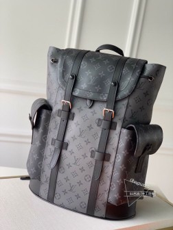 LV M45419 银黑花 CHRISTOPHER 小号双肩包,功能多样,宽敞空间