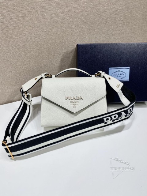 Prada普拉达 1BD317 Saffiano皮革斜跨包 Monochrome手袋 A货