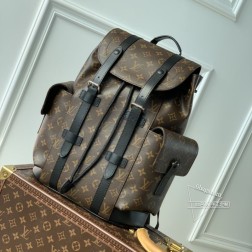 LV M46247 Christopher 双肩包 黑色 Monogram Macass 经典尺寸