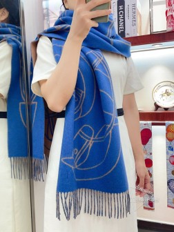 【 衣冠楚楚！！荷尔蒙的魅力！！！ 】Hermes高端羊绒围巾！经典马头！！！！超级显档次显品味，且非常显年轻！！太好看了！大爱！！！！超级暖糯高级！！！可正式，可随意，绝对是一条审美不过时的单品！随便围都会好看的羊绒围巾，版型真是一绝！！这样的设计真的太实用百搭了，其实没有多余的设计，怎么围都好看！有垂坠感，温暖且非常显瘦！男女通用款式，%羊绒，规格40cm搭配正装或者搭配休闲装都很合适~对折挂围或者绕圈围都完全可以，有型~有温度的风度