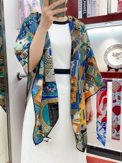 新款 HERMES买了都说好看 推荐 【庞坦风貌】羊绒方巾，顶级工艺超值 爱马仕专柜爆款 立体呈现图案纹路实物档次极高 特殊工艺高端研发惊艳问世 特殊尖端工艺处理 受到白富美的喜欢 无论是品质 款式 价格都令大牌控的她们尖叫 超高性价比 绝对值得入手 尺寸：cmcm，70%羊绒+30%真丝