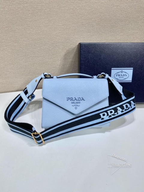 Prada普拉达 1BD317 Saffiano皮革斜跨包 Monochrome手袋 价格