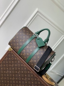 LV M12765 Keepall Bandoulière 35 手袋 Monogram Macassar 涂层帆布