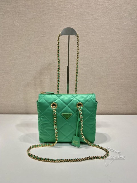 Prada普拉达 1BG468 Vintage链条菱格流浪包 进口尼龙 高仿