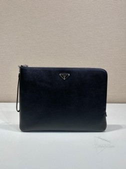 Prada普拉达 2NH023 男士手包 十字纹牛皮 大号 图片