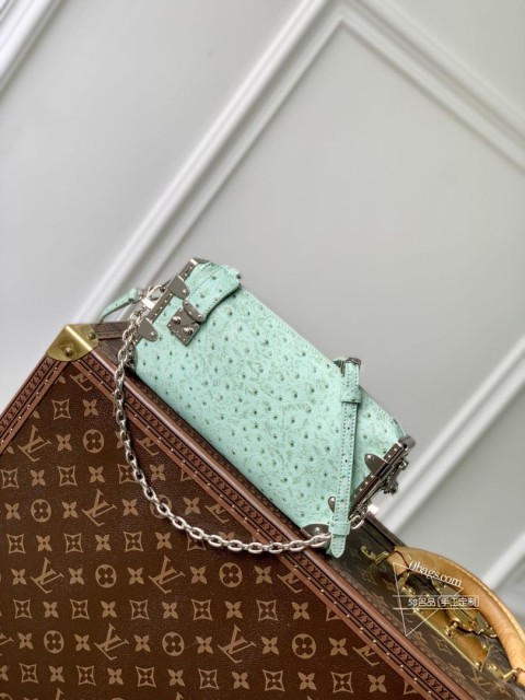 LV M25445 Slim Trunk 手袋 果绿驼鸟纹 牛皮革