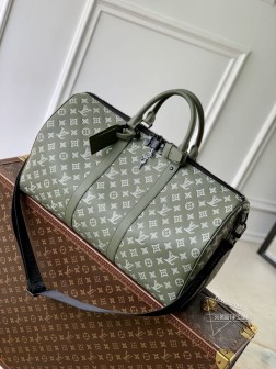 LV M12504 Keepall Bandoulière 50 旅行袋 Monogram Shadow 牛皮革