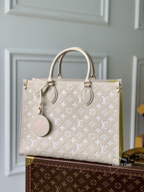 LV M46128 OnTheGo 手袋 Monogram Empreinte 牛皮革 粉色