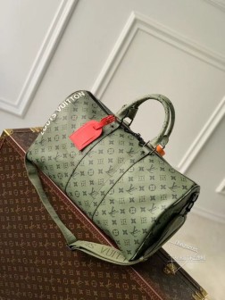 LV M23963 旅行袋 Keepall Bandoulière 45 绿丝印 Monogram Tones