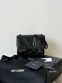 YSL Niki 黑链小号 油蜡皮 高仿 经典黑色