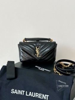 YSL 迷你邮差包 码: 经典油蜡皮链条 小包 质感好