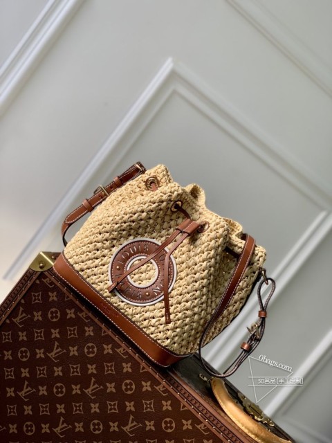LV M24722 Noé BB 水桶包 马达加斯加拉菲草 钩编 高仿