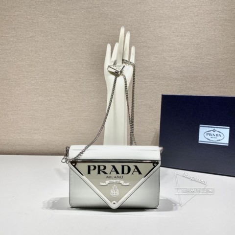 Prada普拉达 1BH189 大三角翻盖 包顶级A货 调节链条肩带 代购