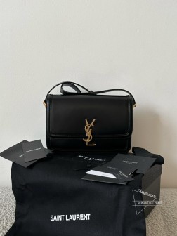 YSL Solferino Box中号豆腐包 黑金 光面牛皮 复刻