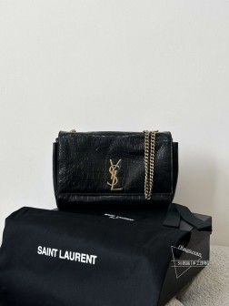 YSL 经典王 kate 双面包 鳄鱼纹 麂皮棕中号 复刻版