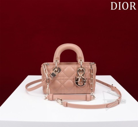 迪奥 超迷你lady d-joy-micro羊皮粉色型号0998Size：16.5610cm Internal Composition Leather with Velvet 内里：羊绒+皮