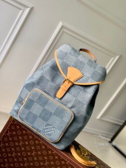 LV N40708 Montsouris 双肩包 Pharrell Williams Damier Denim 3D 棉