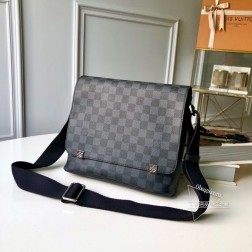 LV N41028 DISTRICT 小号黑格 手提包 多袋 大容量 高仿