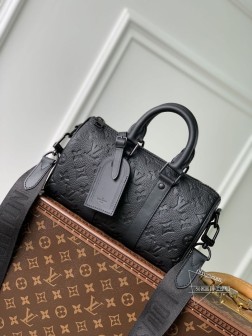 LV Keepall XS M20900 手袋 黑色压花 版本