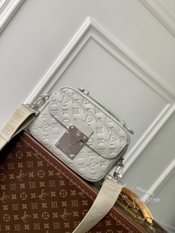 LV M23152 S Lock 邮差包 粒面Taurillon皮革 LV字母 Monogram花卉图案