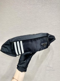 Prada普拉达&adidas合作 2VL034腰包 Re-Nylon+Saffiano皮革 代购