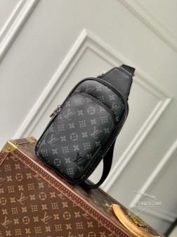 LV M47137 Avenue 小号单肩包 Monogram Eclipse 涂层帆布