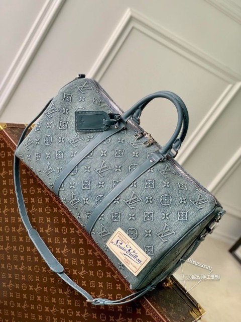 LV M22532 Keepall Bandoulière 50 旅行袋 褪色丹宁布 Monogram 图案