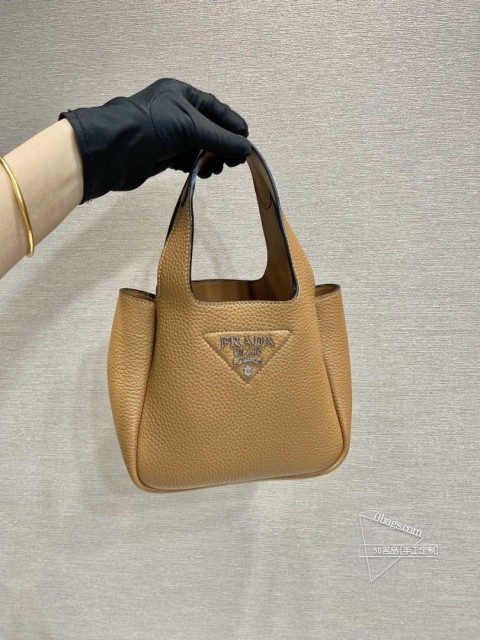Prada 1BA349 mini菜篮子 进口鹿皮纹+小羊皮 迷你新色 高仿