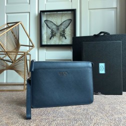 Prada 2VF019 Saffiano皮革男士手拿包,抛光钢质配件 一比一