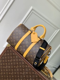 LV M13201 Keepall Bandoulière 35 手袋 Monogram Macassar 涂层帆布