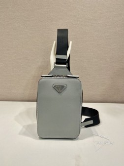 Prada普拉达 2VZ106 新款胸包 进口十字纹牛皮 双向拉链 图片