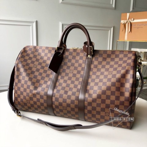LV KEEPALL 455055 旅行袋 41416 咖啡 55公分 顶级复刻
