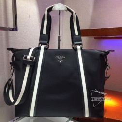 Prada普拉达男包 2096黑 进口降落伞布+牛皮 超大空间 图片