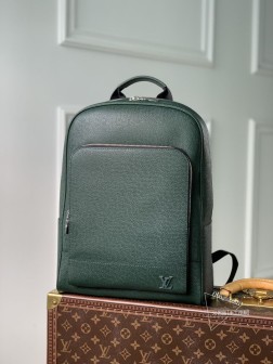 LV Adrian M30857 墨绿双肩包，Taga皮革，电脑隔层，摩登纹理