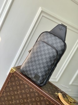 LV N45302 Avenue 单肩包 Damier Graphite 帆布