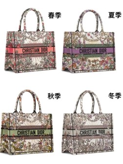 DIOR 2024 Book Tote Dior四季Dior 2024 一种诗意的图案,点缀了一年四季,彼得罗鲁福(PIETRO RUFFO)使用大量不同颜色的花朵进行构想,打造DIOR四季。