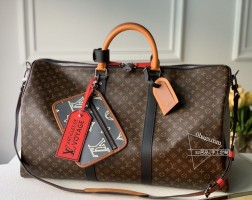 LV M56855 KEEPALL BANDOULIERE 老花旅行袋 Patchwork拼贴