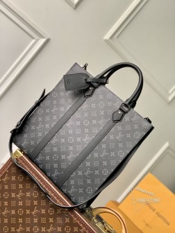 LV M46452 Sac Plat 手袋 Monogram Eclipse 涂层帆布