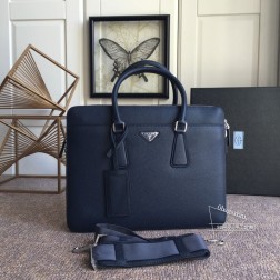 Prada普拉达 男包0366 顶级鹿皮纹进口皮 长36.5X高28cm 高仿