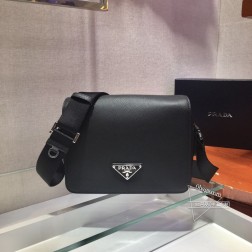 Prada普拉达 2VD038 Saffiano皮革挎邮差包 单肩包 图片