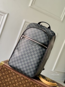 LV N45287 Michael 双肩包 Damier Infini Onyx 皮革  黑格纹