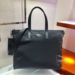 Prada普拉达 2VG024三角标购物袋,进口降落伞布+牛皮,轻便大气 代购