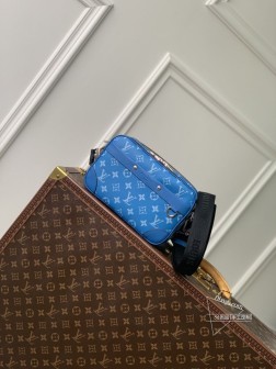 LV M31016 Alpha 邮差包 Monogram Eclipse 帆布顶级A货