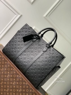 LV M21865 Sac Plat 24H 手袋 Monogram Taurillon皮革