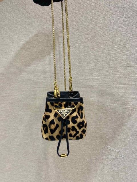 Prada 1NR016 豹纹小水桶 Mini 水桶 进口豹纹印花材质 一比一