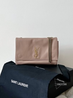 YSL kate双面平纹中号包 粉麂皮/牛皮