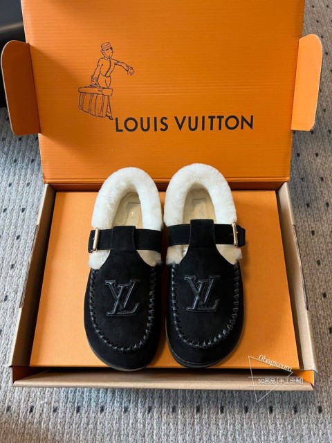 代购级 Louis Vuitto 24ss博肯毛毛鞋Lv. 24秋冬可爱毛毛鞋，勃肯鞋型体，玛丽 689